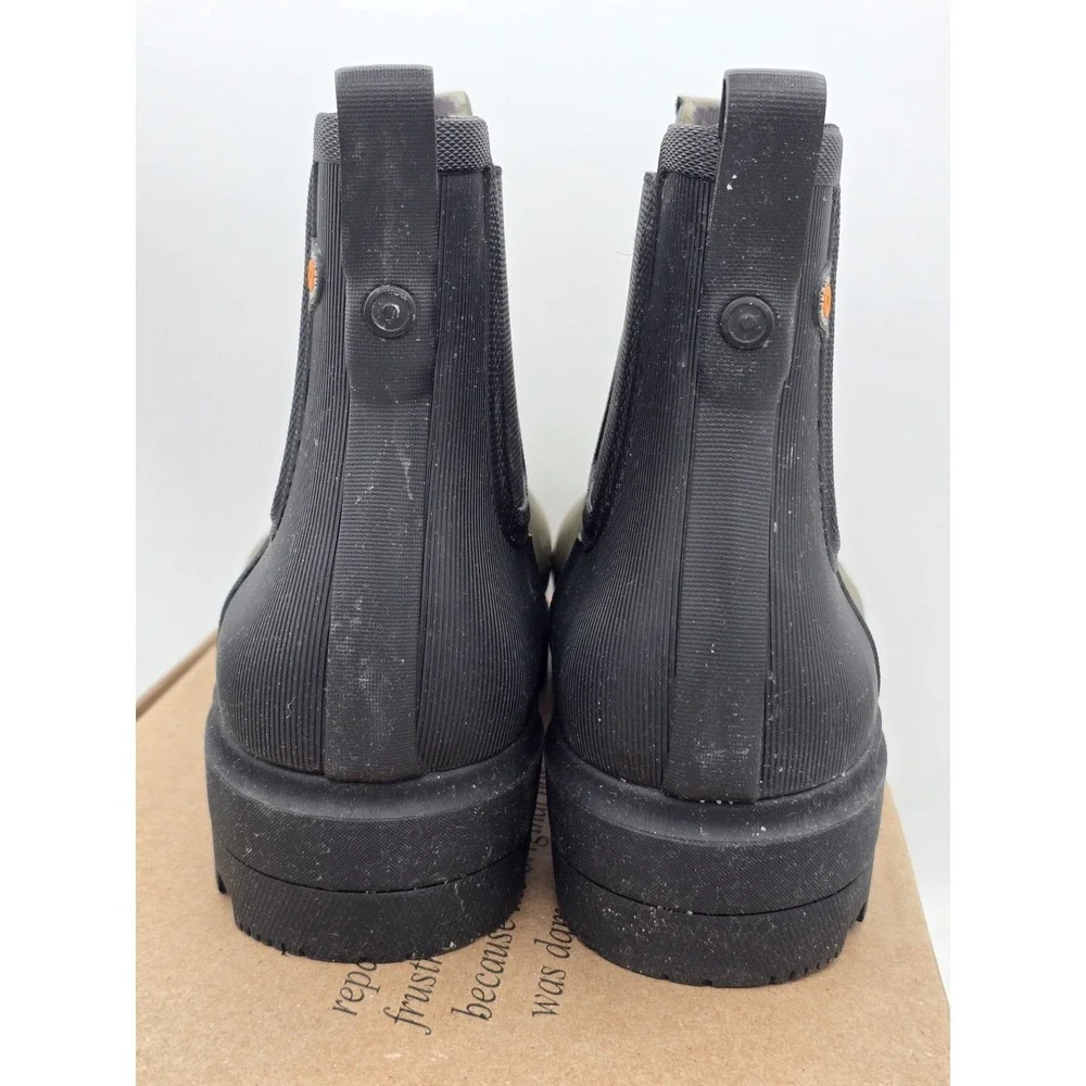Bogs Olive Green and Black Chelsea Rain Boots 8